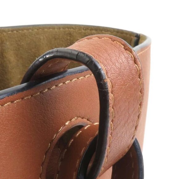 Auth LOEWE Anagram Handbag Shoulder Bag Brown Leather - Picture 11 of 14